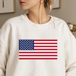 American Flag Sweatshirt Women Etsy UK
