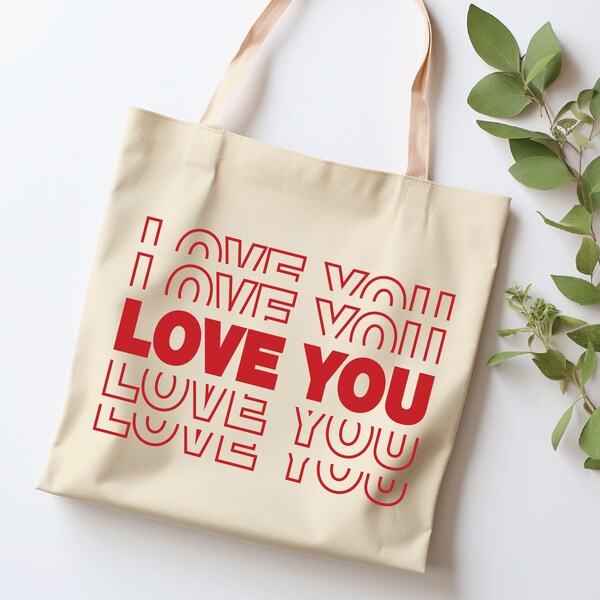 Love You Cut svg png, love you bag SVG, love yourself SVG, self love svg, thank you bag svg, tote bag svg, totebag svg, cute tote svg uvdtf