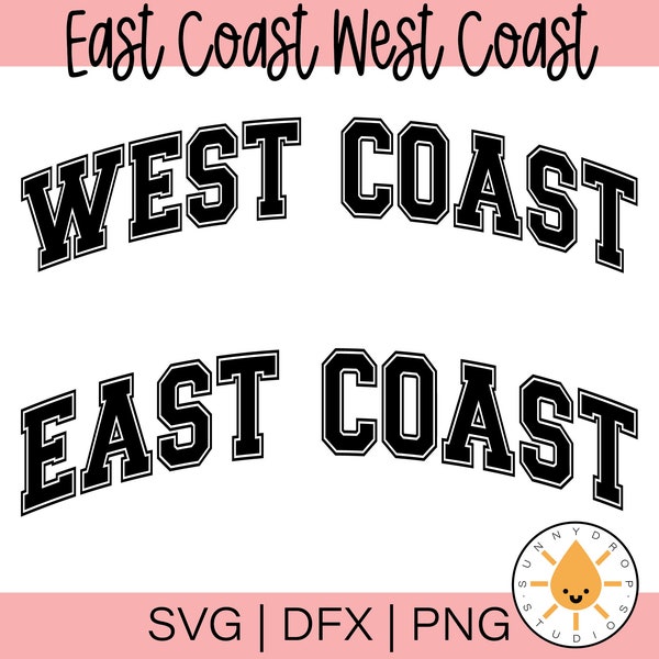 West Coast SVG png, East Coast SVG png, Malibu svg, West Coast Universität svg, Repping my Coast svg, Kalifornien svg, California png, uvdtf