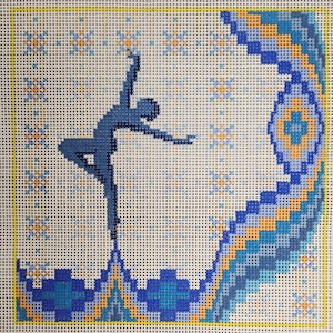 Dancer Unique Handpainted Needlepoint Canvas