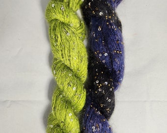 Beaded Mohair Silk and Sequins yarn, various colors