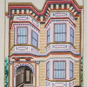 Tela exclusiva pintada à mão com bordado da Painted Ladies