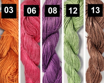 Flax yarn, various colors