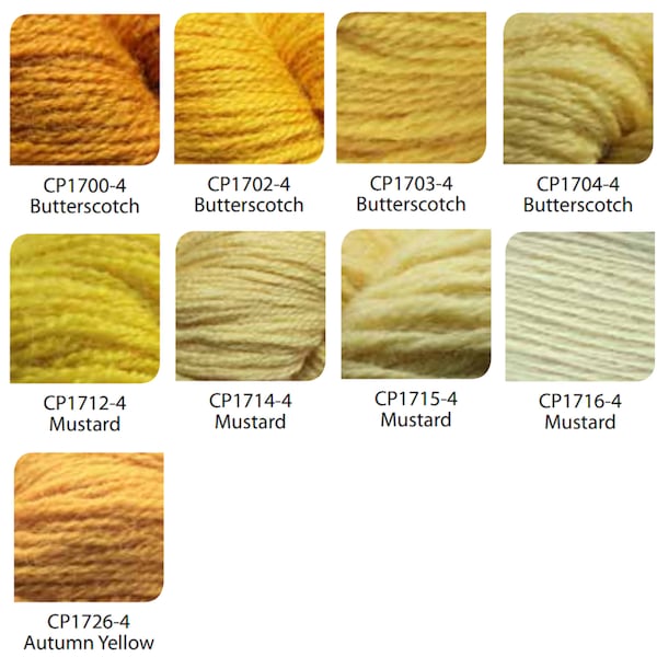 Paternayan Persian Wool Needlepoint and Tapestry Yarn - Yellow Butterscotch Mustard Autumn