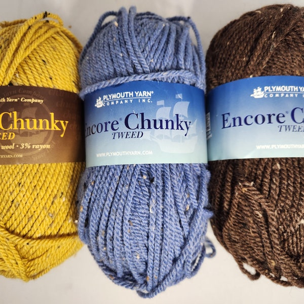 Plymouth Encore Chunky Tweed Garn, verschiedene Farben