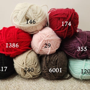 Plymouth Encore Chunky yarn, various colors