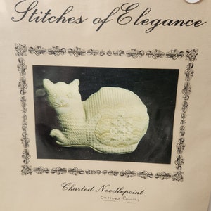 Cat of Many Stitches needlepoint canvas