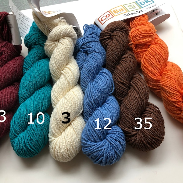 CoBaSi DK Yarn, verschiedene Farben