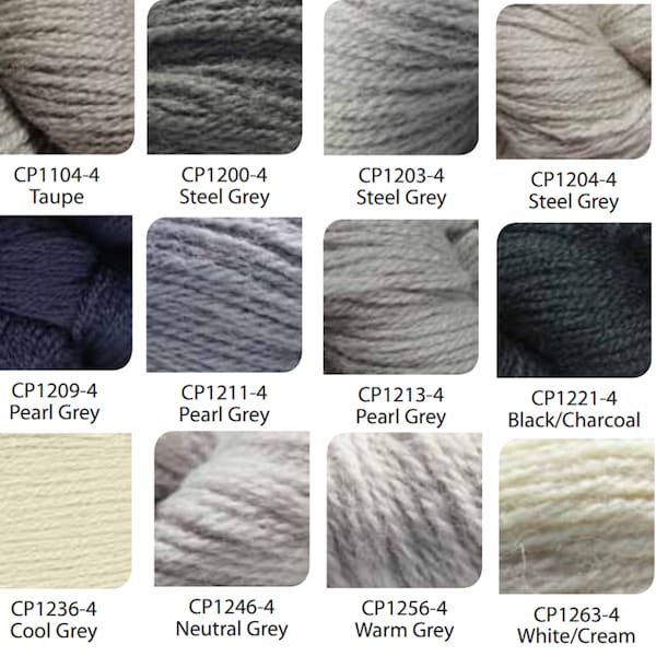 Paternayan Persian Wool Needlepoint and Tapestry Yarn - Gray Black White Cream