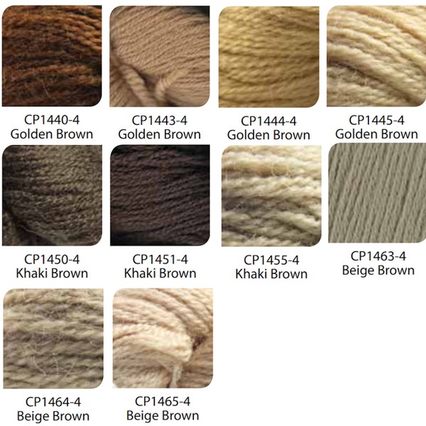 Paternayan Persian Wool Needlepoint and Tapestry Yarn - Brown Golden Khaki Beige