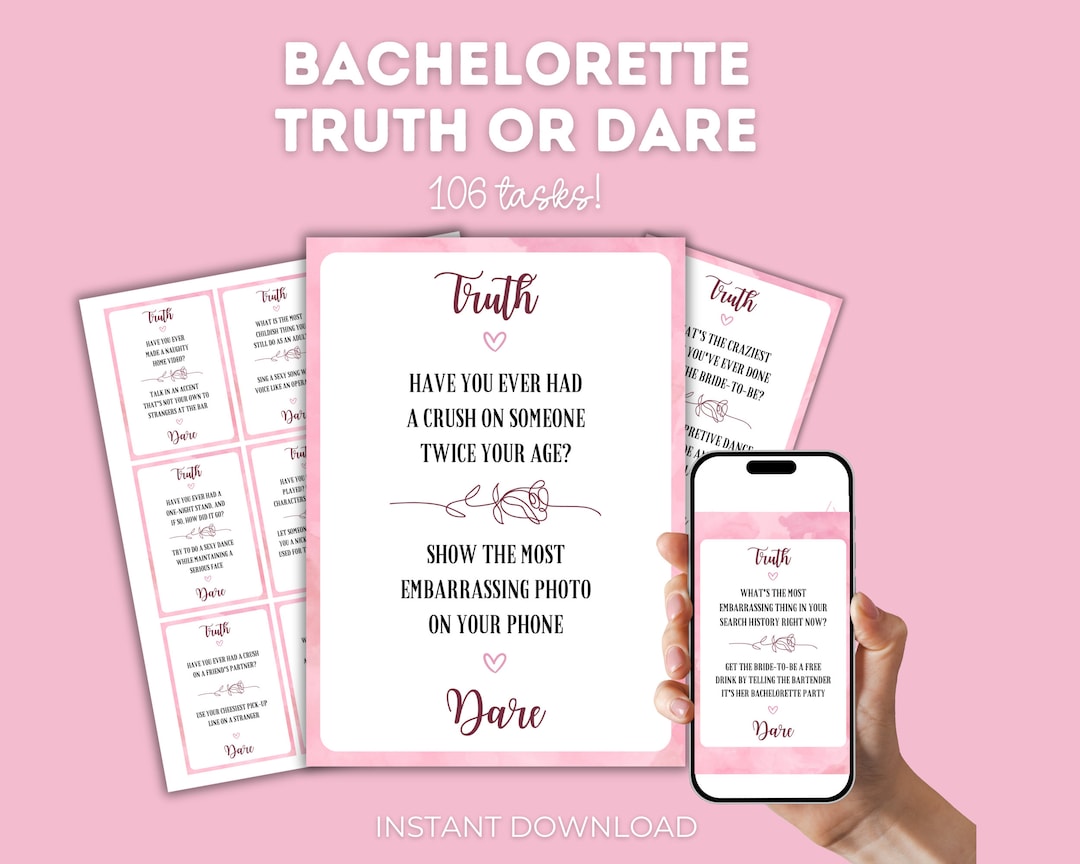 Truth or Drink Bachelorette Games Bachelorette Game Printable Truth or ...