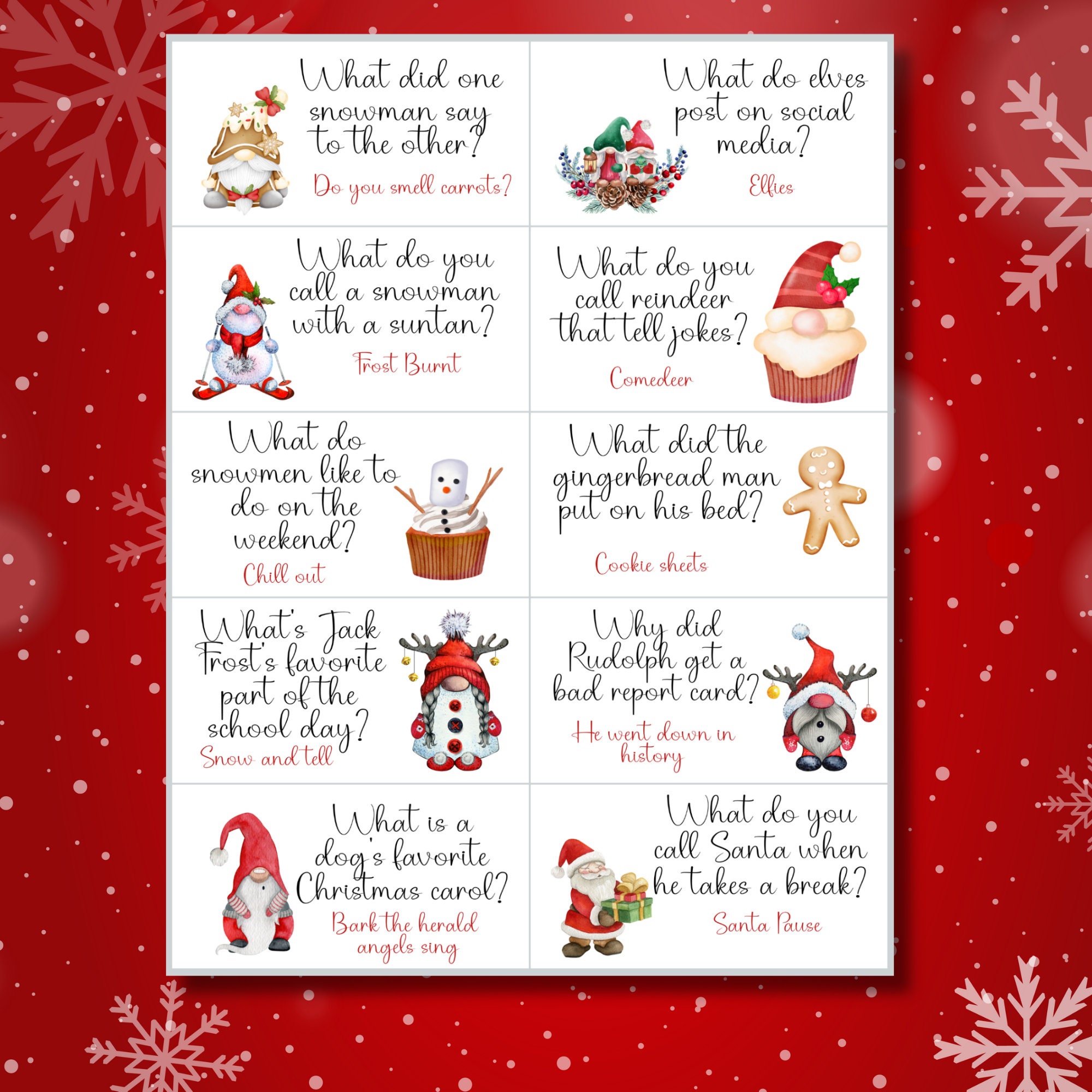 Printable Christmas Jokes Christmas Cracker Jokes Lunchbox Jokes Advent