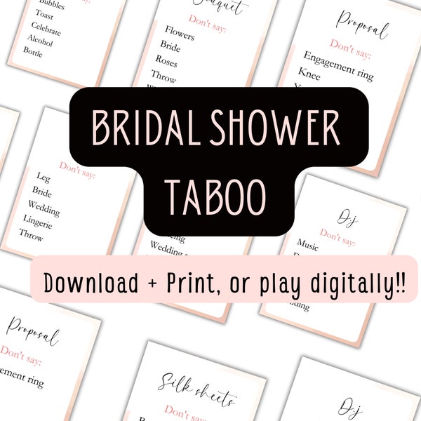 Bridal Shower Taboo Hen Party Taboo Banned Words Bridal Dont Say Wedding Taboo Game Bridal Taboo Game Printable