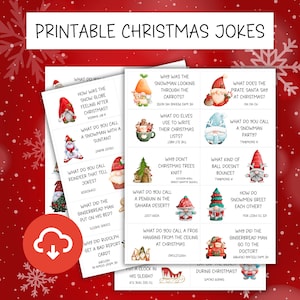 Cartes de l'Avent Noël avec compte à rebours et blagues Jeux de mots de Noël Cartes de Noël avec calendrier de l'Avent Cartes de Noël avec blagues quotidiennes Noël imprimable