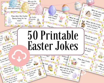 Easter Basket Stuffers Easter Joke Cards Printable Easter Jokes Easter Crackers Easter Hunt Easter Lunch Bag Cards