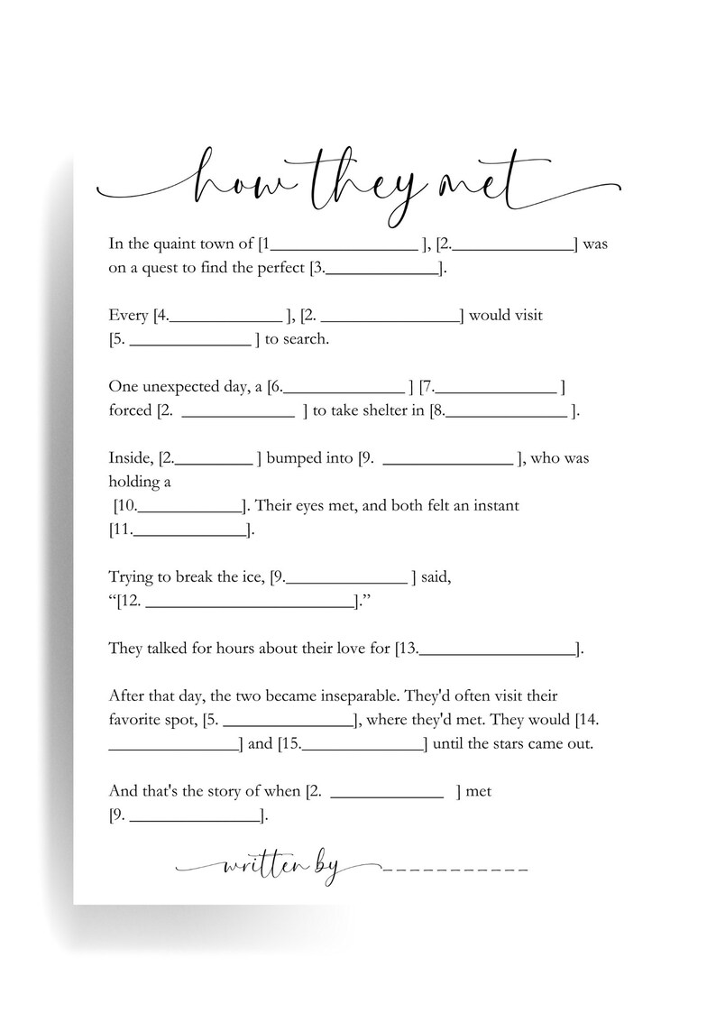 Wed Libs Printable Wed Libs Bridal Madlibs Madlibs Game Bride Madlibs