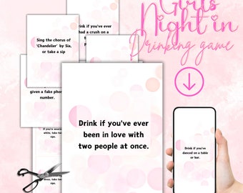 Girls Night In Girls Night Game Drinking Card Game Drinking Cards Ladies Night Game Galentines Game Girls Drinking Game Instant Download