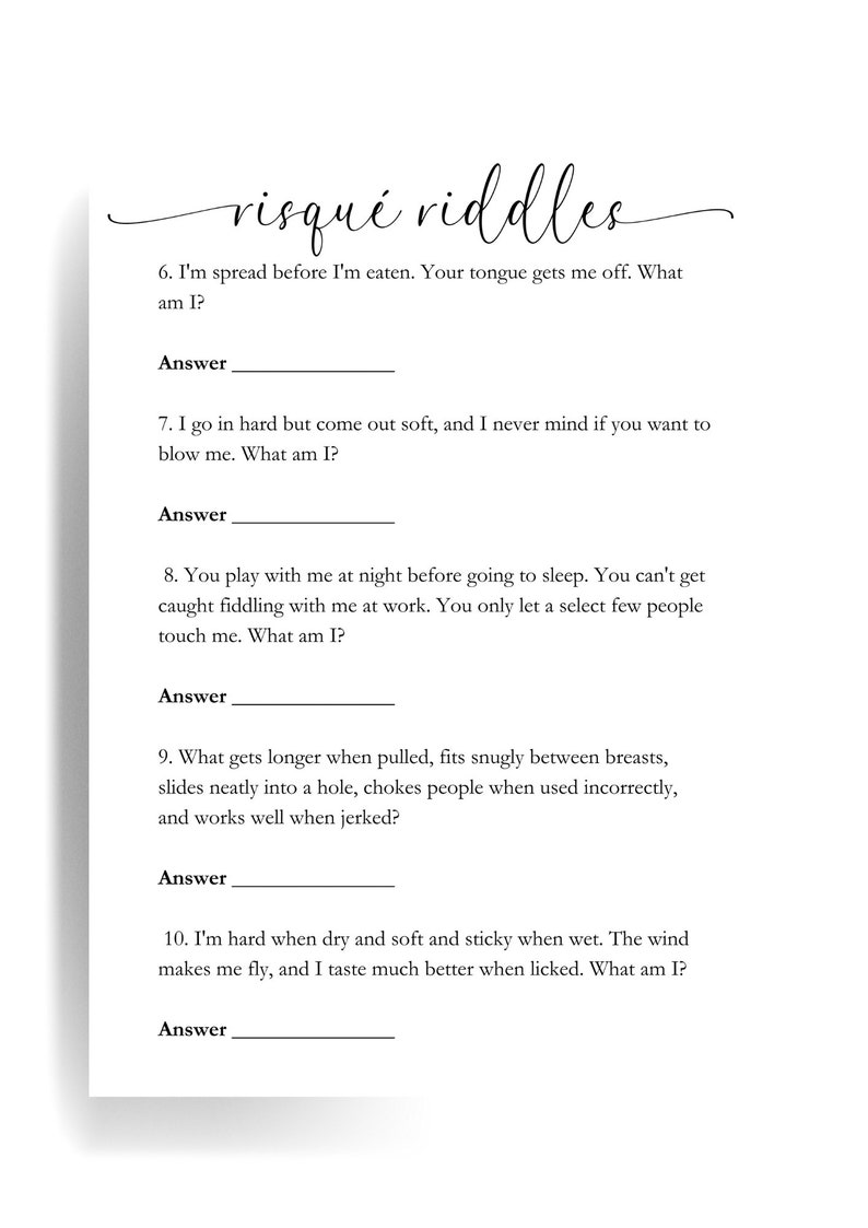 Bachelorette Riddles Printable Riddles Bridal Shower Games Hen Etsy