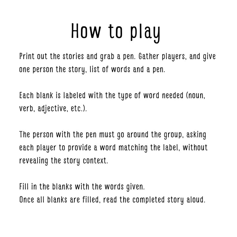 New Year's Eve Games NYE Games Mad Libs New Year's Games 2024 Party