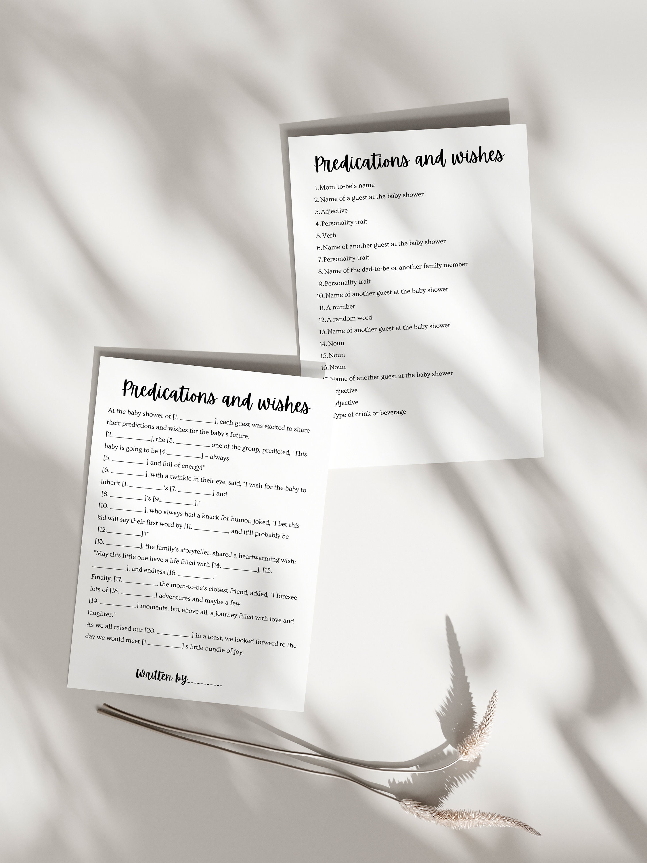 Mad Libs for Baby Shower Printable Mad Libs Baby Shower Mad Lib Games ...