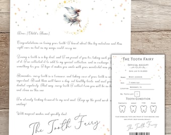 Tooth Fairy Letter Letter From Tooth Fairy Tooth Fairy Note Tooth Fairy Receipt Editable Letter From Tooth Fairy Receipt From Tooth Fairy