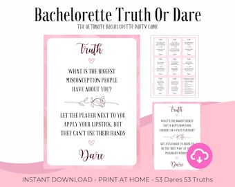 Adults Only Truth or Dare Printable Party Game, 40 Cards - Etsy