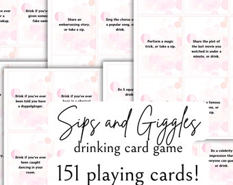 Drinking Games Ladies Drinking Card Game Drinking Cards Ladies Night Game Galentines Game Girls Drinking Game Instant Download