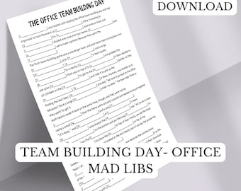 Team Building Games #3 Printable Office Mad Libs Fill In The Blanks Word Game Ice Breaker Team Building Day Activity Print A4 Instant