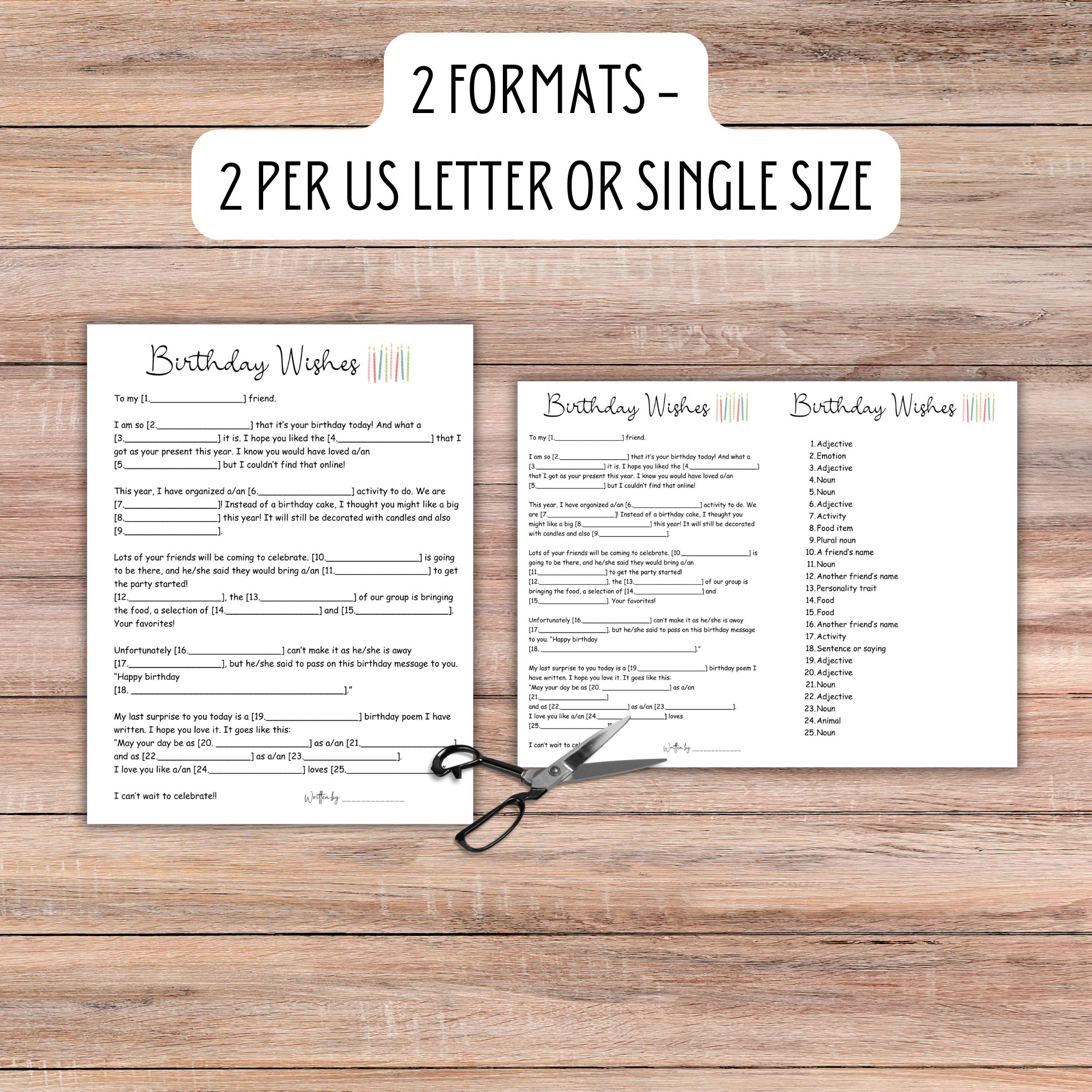Birthday Mad Libs Birthday Madlib Madlib Game Funny Printable Madlib - Etsy