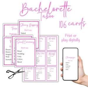 Bachelorette Taboo Hen Party Games Bridal Shower Games Printable Games Bachelorette Weekend Bachelorette Game Bachelorette Games