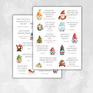 Cartes de l'Avent Noël avec compte à rebours et blagues Jeux de mots de Noël Cartes de Noël avec calendrier de l'Avent Cartes de Noël avec blagues quotidiennes Noël imprimable image 5