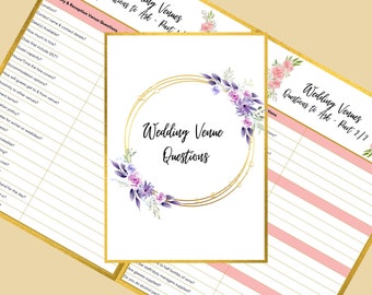 Printable Wedding Questions | Questions To Ask Wedding Venue