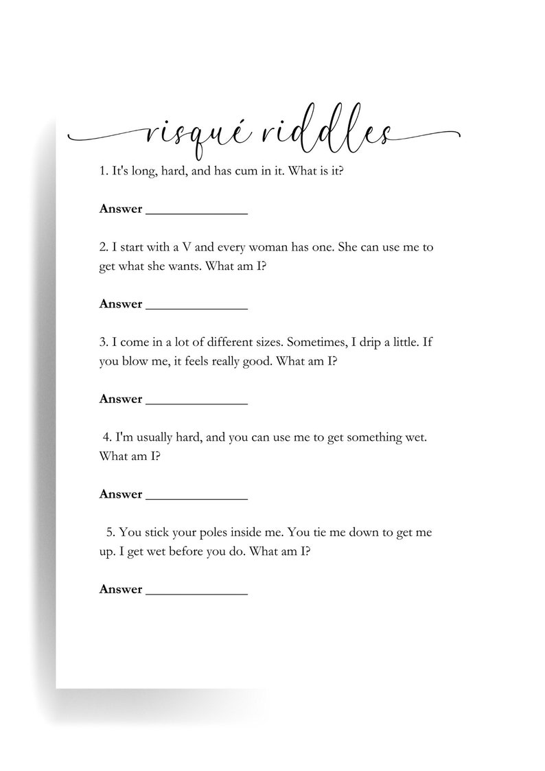 Bachelorette Riddles Printable Riddles Bridal Shower Games Hen Etsy