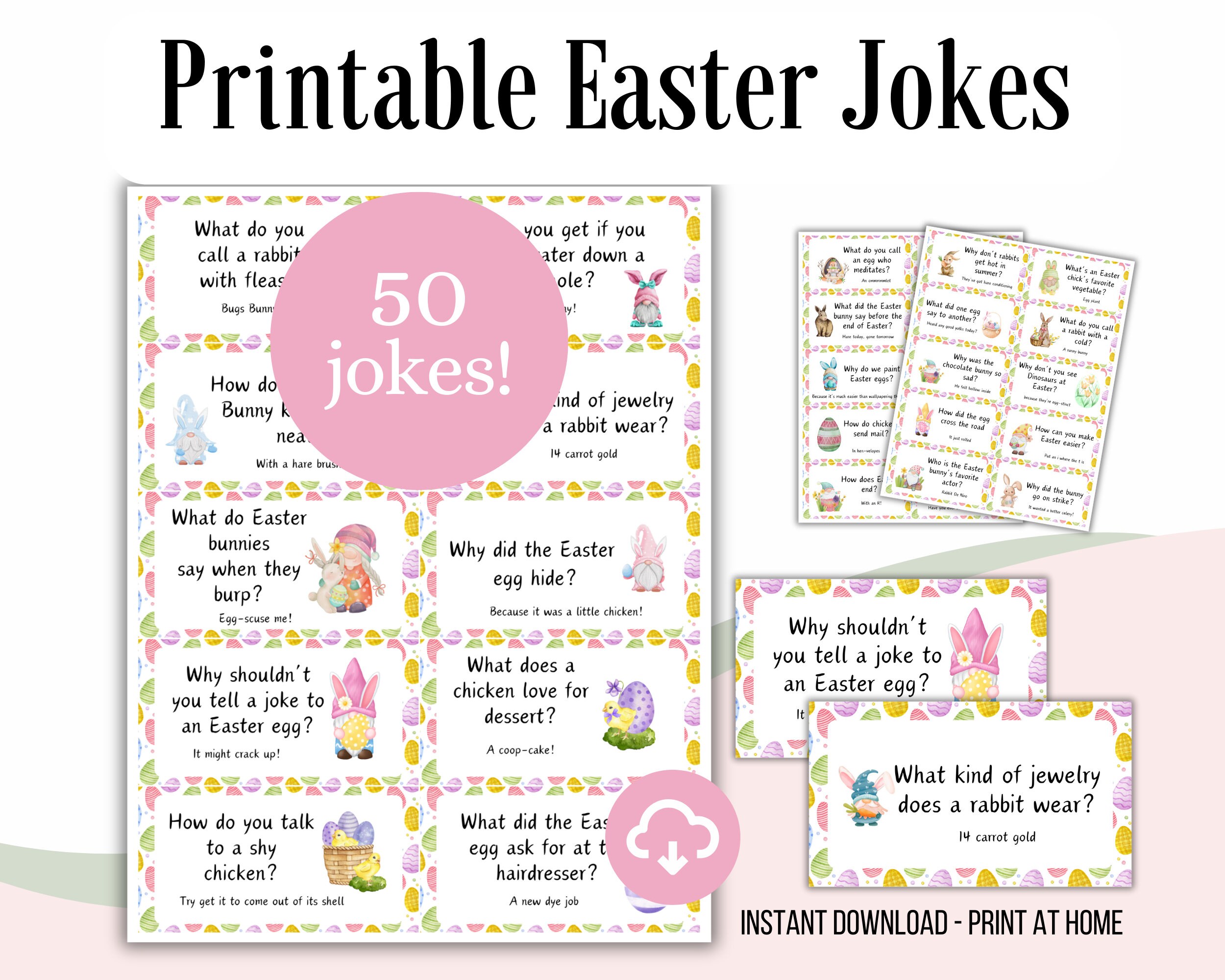 Easter Jokes Printable Easter Riddles Kids Lunchbox Notes Easter Notes ...