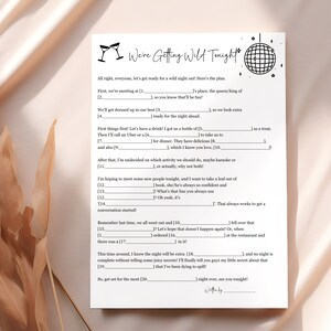 Girls Night In Game Girls Night Mad Libs Funny Mad Libs Adult Mad Libs Party Games Printable Games Black and White