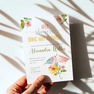 April Showers Invite April Baby Shower Invitation April Showers Invitation April Showers Bring May Flowers Umbrella Baby Shower