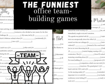 Team Building Games Funny Office Games Office Party Games Work Games Printable Office Mad Libs Office Games Printable Games