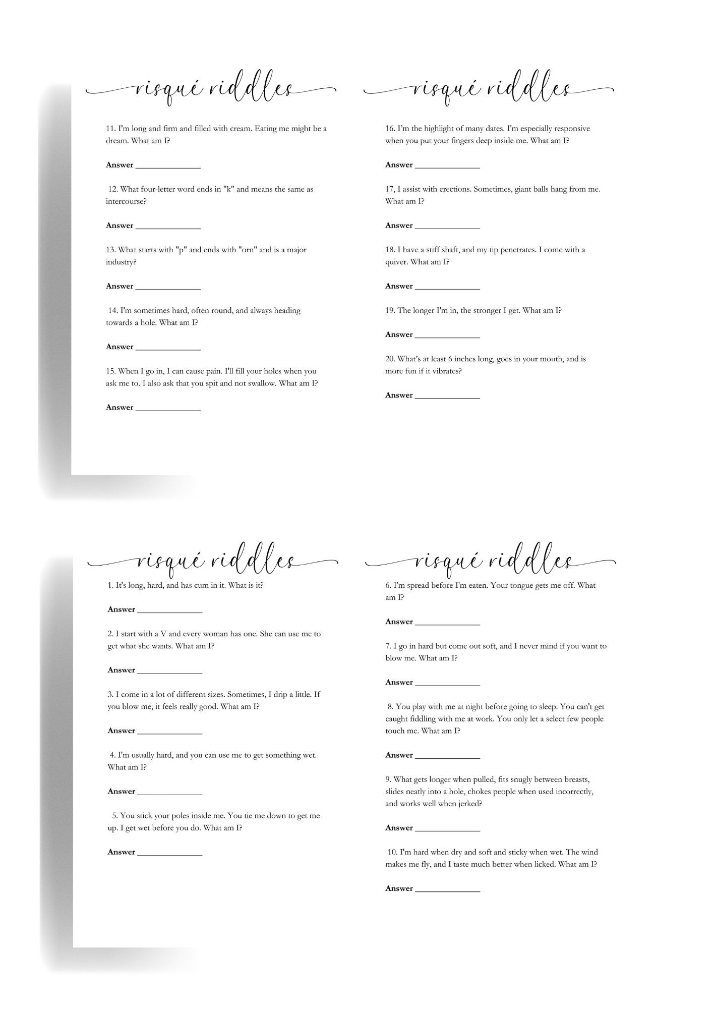 Bachelorette Riddles Printable Riddles Bridal Shower Games Hen Etsy