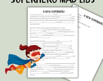 Superhero Mad Libs Printable Funny Mad Libs For Kids And Adults Fun Word Game Homeschool Activities Or Classroom Games Instant Download