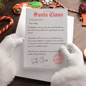 Carta de Santa Carta de Santa editable Carta de Santa personalizada Nota de Santa Nota de Santa imprimible Carta imprimible Santa
