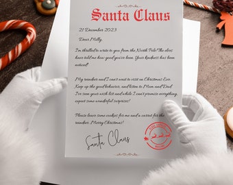 Letter From Santa Editable Santa Letter Personalized Santa Letter Note From Santa Printable Santa Note Printable Letter Santa