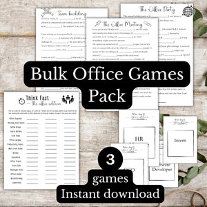 Office Games Bundle Staff Games Team Building Games Funny Office Games Office Party Games Team Activities Instant Download