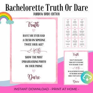 Lesbian Bachelorette Party Game Truth Or Dare Lesbian Wedding Bachelorette Party Lesbian Bride Rainbow Bachelorette LGBT