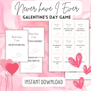 Galentines Game Never Have I Ever Galentines Day Game Galentines Games Drinking Games Girls Night Games Printable Games Digital Download
