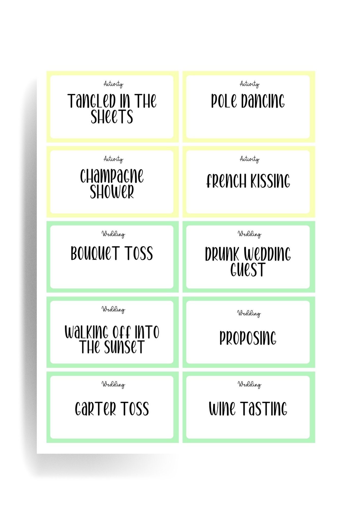 Dirty Bachelorette Charades Bachelorette Games Hens Charades Hens Games ...