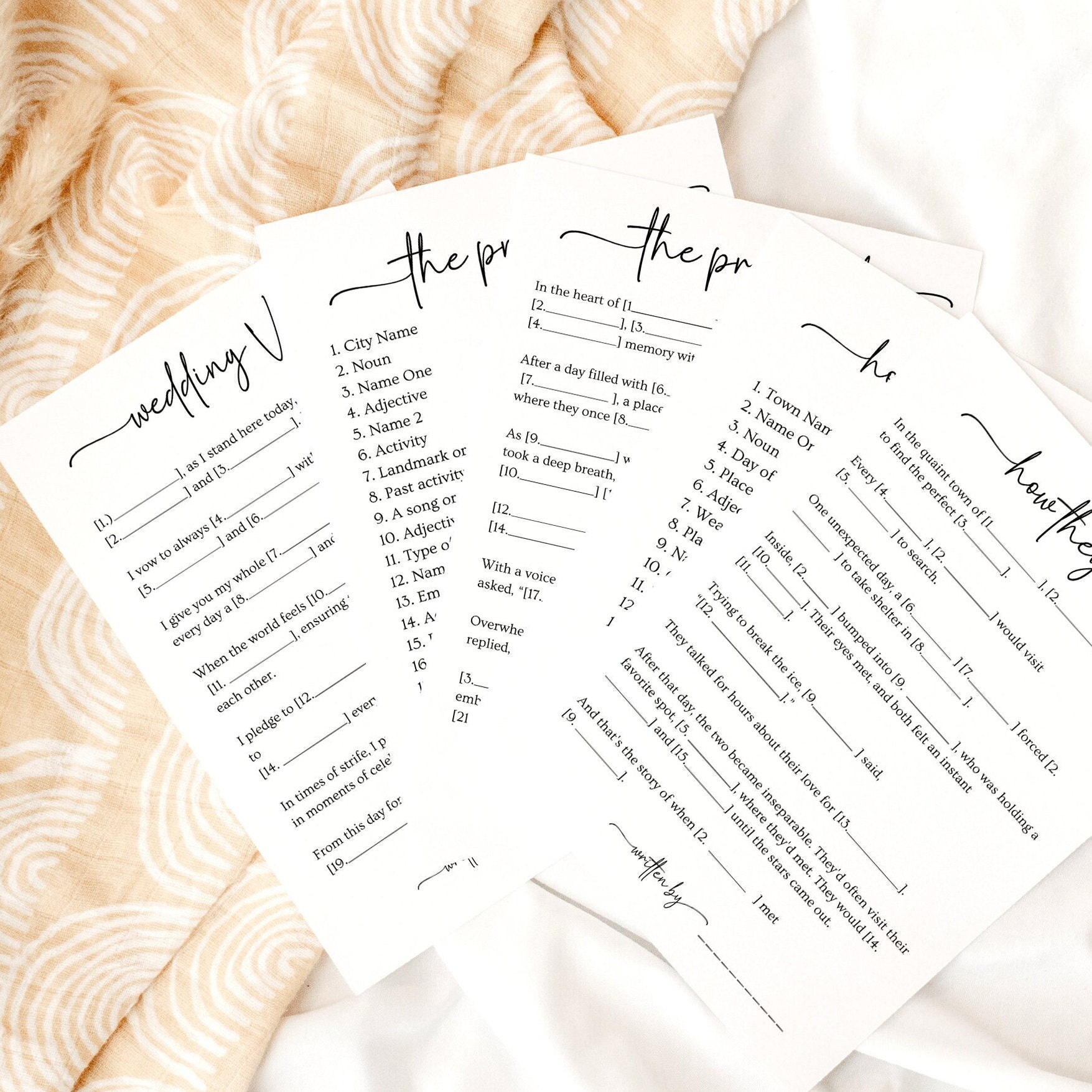 Wedding Vow Mad Libs Bridal Shower Game Wedding Vow Mad Libs How They ...