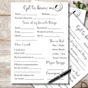 Employee Survey Coworker Survey Favorite Things Survey Coworker Questions Printable All About Me Questionnaire Staff Appreciation