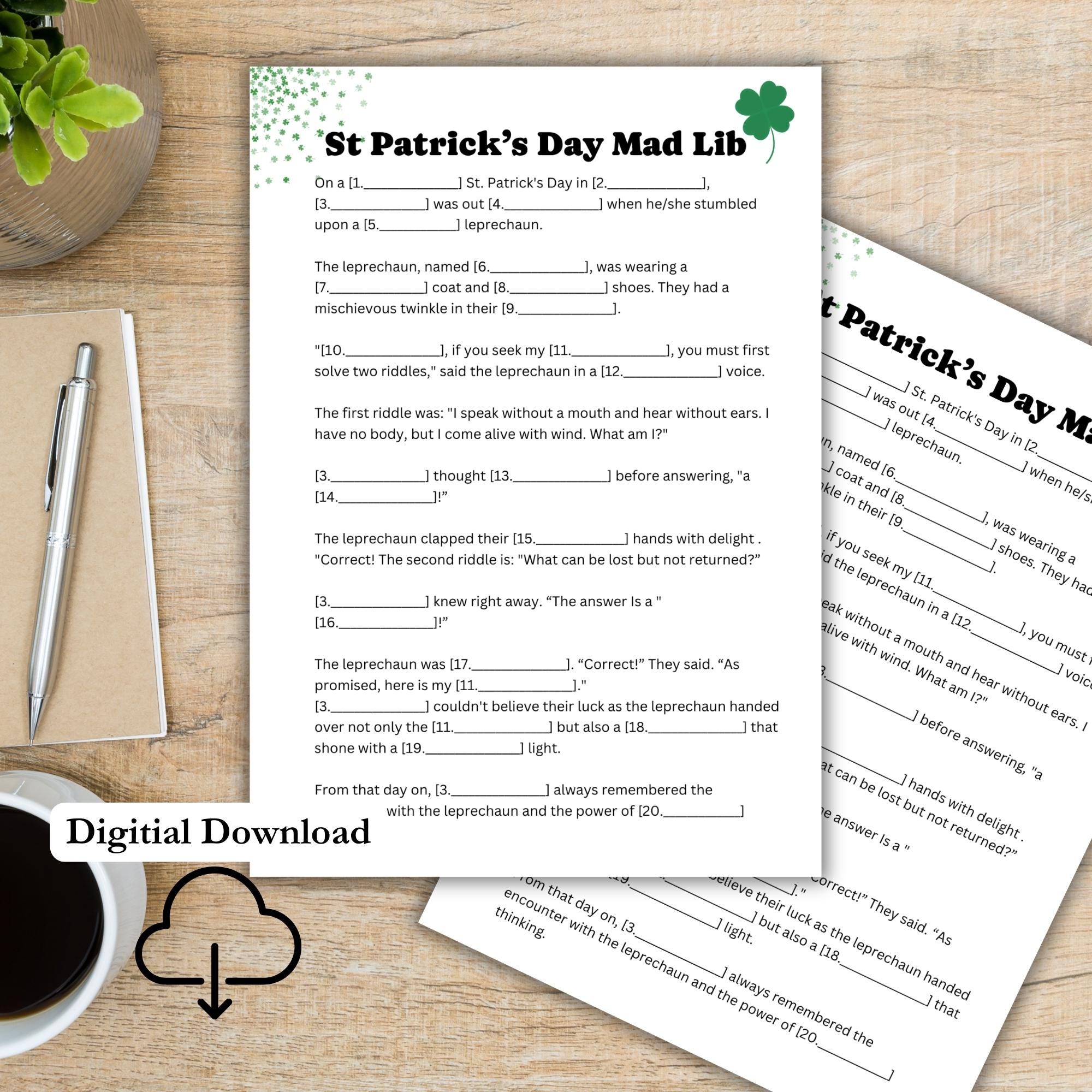 St Patrick’s Day Mad Libs Style Story Game – Printable St Patrick’s Day ...