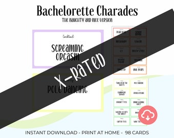 Dirty Bachelorette Charades Bachelorette Games Hens Charades Hens Games Hens Night Games Printable Games Acting Games Naughty games
