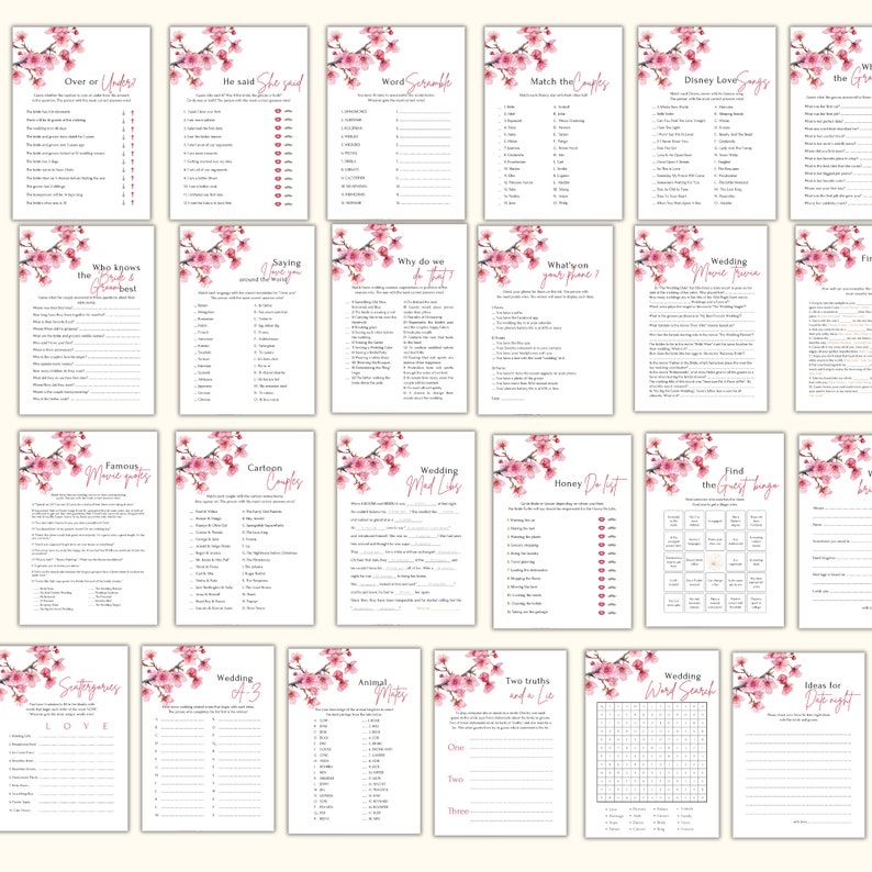 Wedding Table Games Editable Printable Wedding Games Wedding Games for